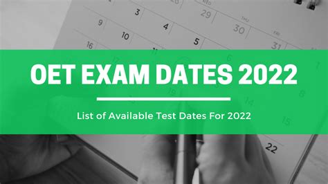 oet test dates 2022|How do I book an OET Test and where can I book .